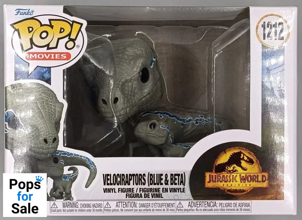 1212 Velociraptors (Blue & Beta) Jurassic World Dominion - Box Damaged Funko POP