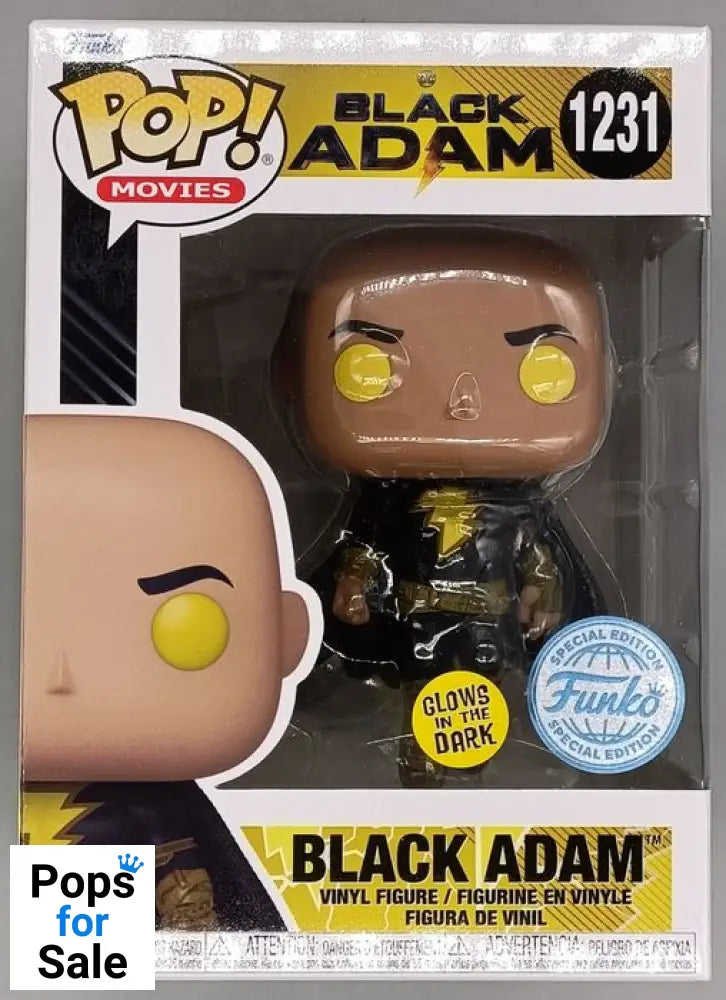 #1231 Black Adam - Glow - DC Black Adam Funko POP - PopsforSale.co.uk