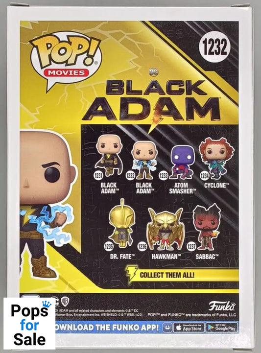 #1232 Black Adam (w/ Lightning) Glow Chase - Black Adam - Brand New Funko POP in Protector