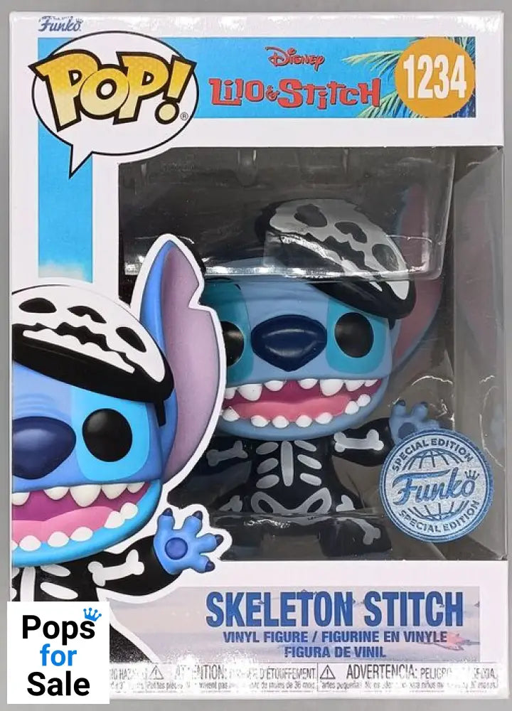 #1234 Skeleton Stitch - Disney Lilo & Stitch Funko POP - PopsforSale.co.uk