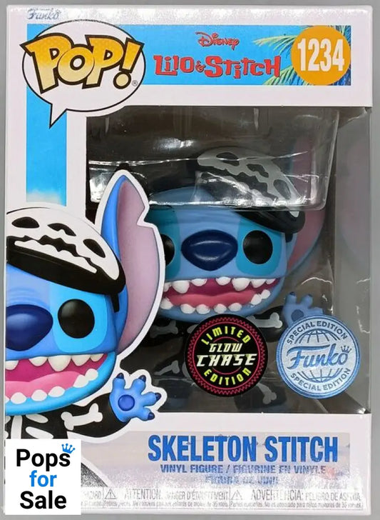 1234 Skeleton Stitch - Glow Chase - Disney Lilo & Stitch - Box Damaged Funko POP