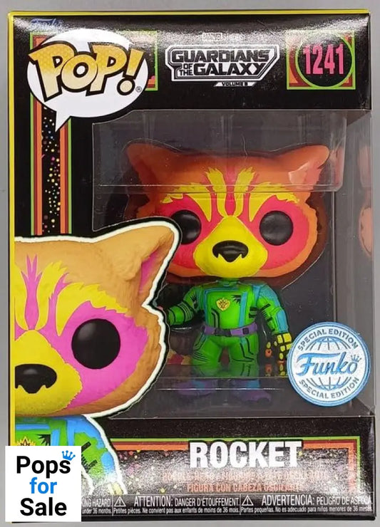 1241 Rocket Blacklight Marvel Guardians of the Galaxay Funko POP - Box Damaged