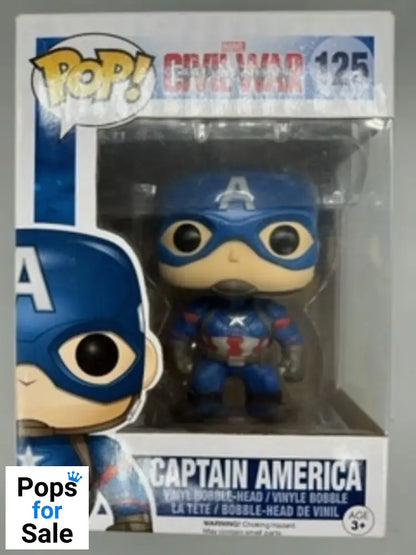 125 Captain America  Marvel Captain America Civil War - Box Damaged Funko POP