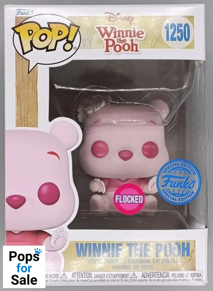 #1250 Winnie the Pooh (Cherry Blossom) Flocked Disney Box Damaged Funko POP