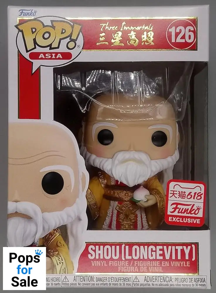 #126 Shou (Longevity) Asia - Three Immortals - 2021 C Box Damaged Funko POP - PopsforSale.co.uk