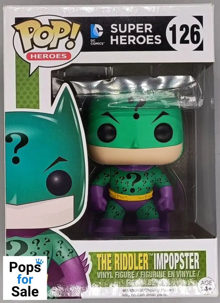 #126 The Riddler Imster - Heroes - DC Super Heroes Box Damaged Funko POP - PopsforSale.co.uk