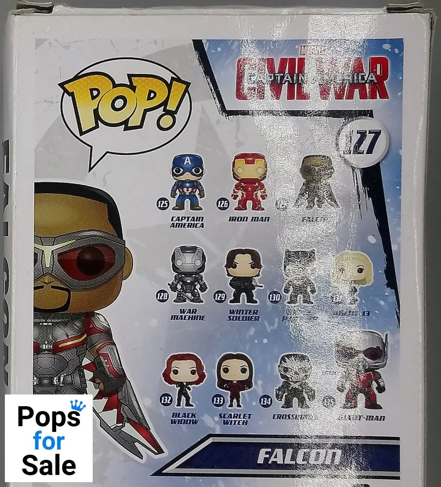 #127 Falcon - Marvel Captain America Civil War Box Damaged Funko POP - PopsforSale.co.uk