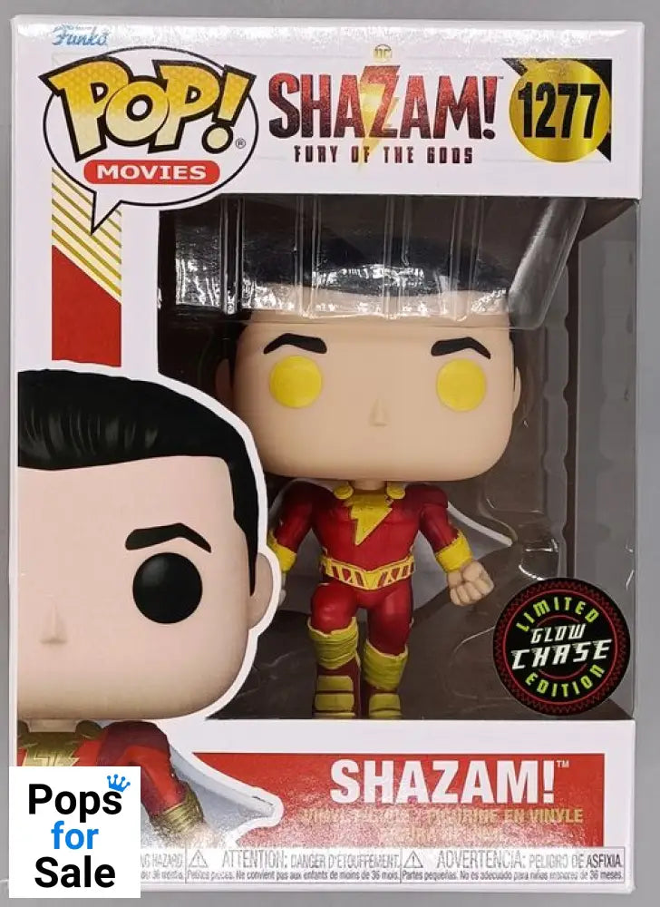 #1277 Shazam! Glow Chase - DC Shazam Fury of the Gods Box Damaged Funko POP