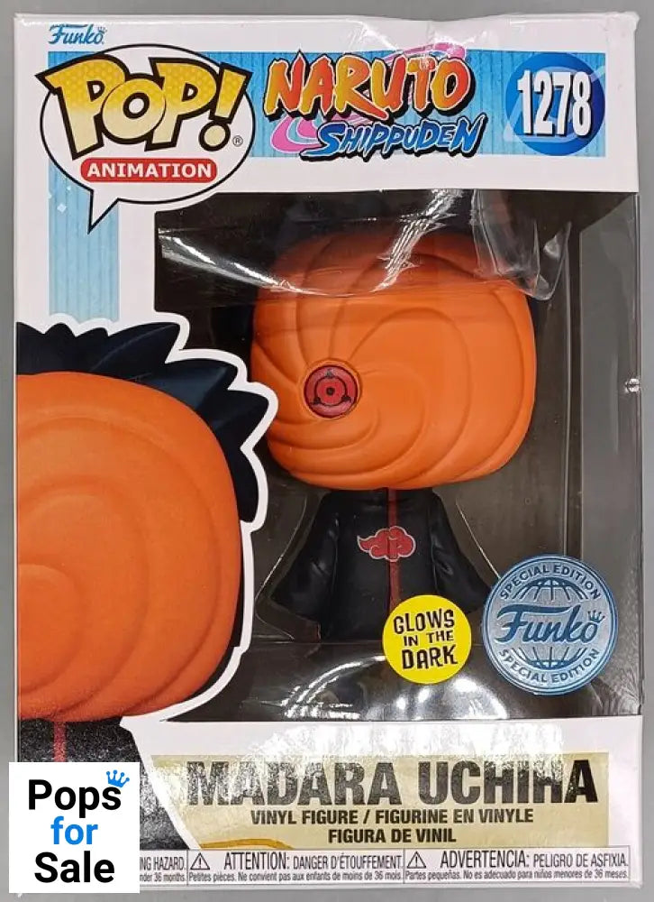 #1278 Madara Uchiha Glow - Naruto Shippuden Box Damaged Funko POP - PopsforSale.co.uk