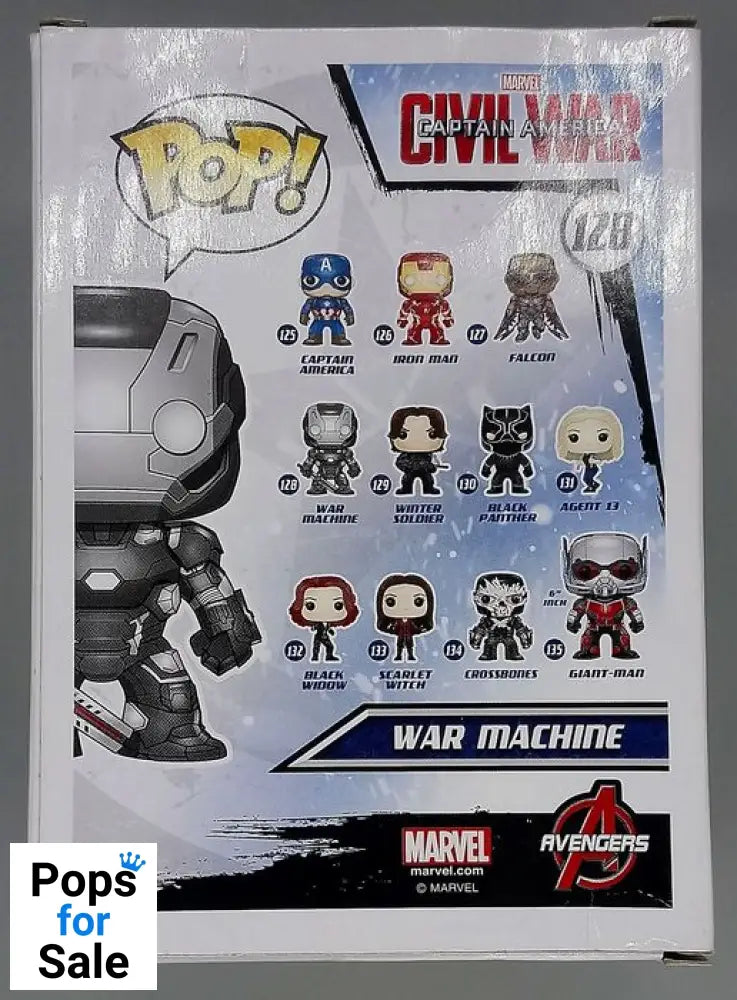 #128 War Machine - Marvel Captain America Civil War Box Damaged Funko POP - PopsforSale.co.uk