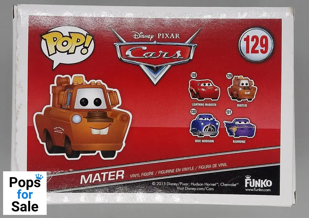 #129 Mater - Disney Cars - Box Damaged Funko POP - PopsforSale.co.uk