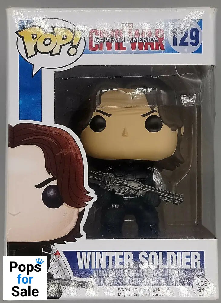 #129 Winter Soldier Marvel Captain America Civil War Box Damaged Funko POP - PopsforSale.co.uk