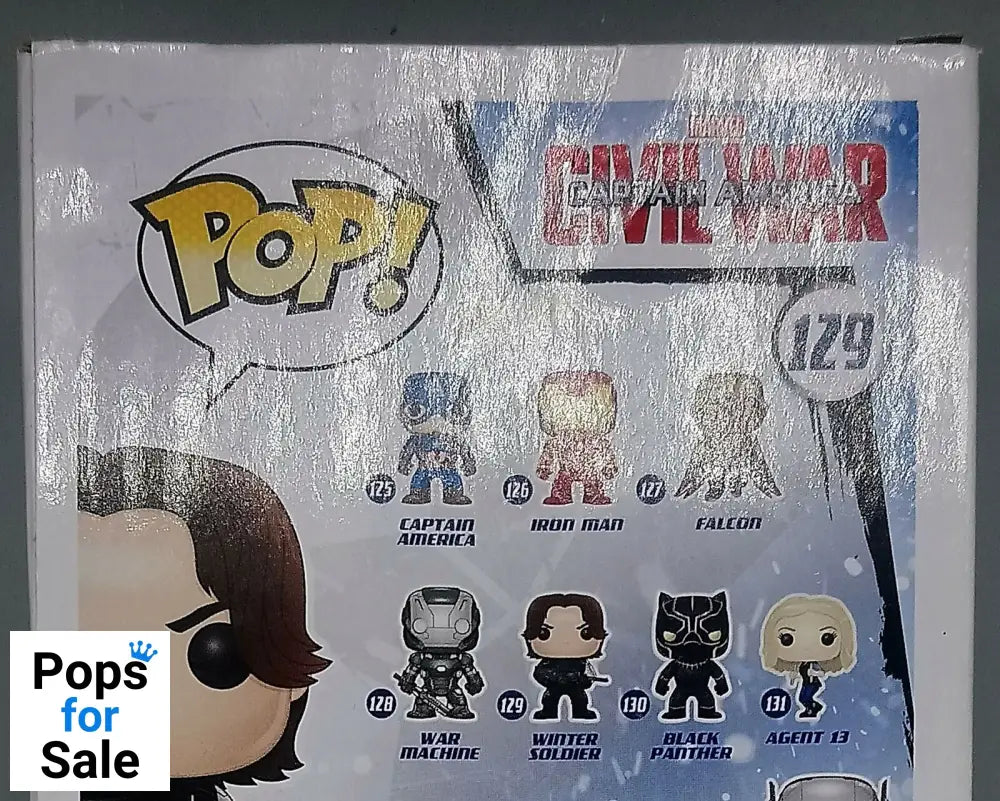 #129 Winter Soldier Marvel Captain America Civil War Box Damaged Funko POP - PopsforSale.co.uk