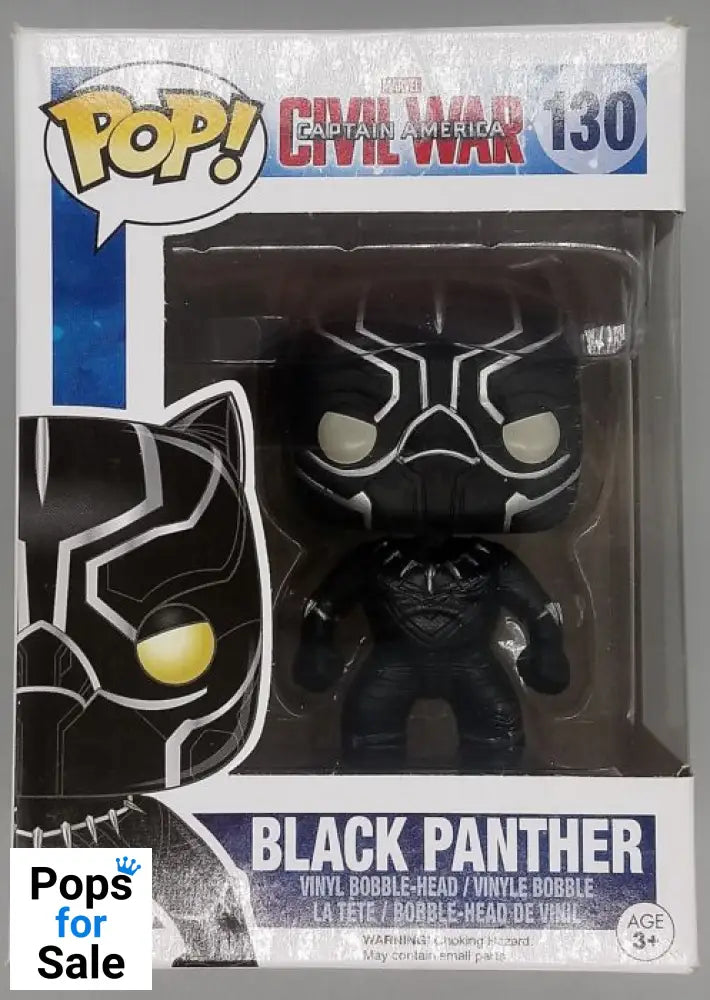 #130 Black Panther - Marvel Captain America Civil Box Damaged Funko POP - PopsforSale.co.uk