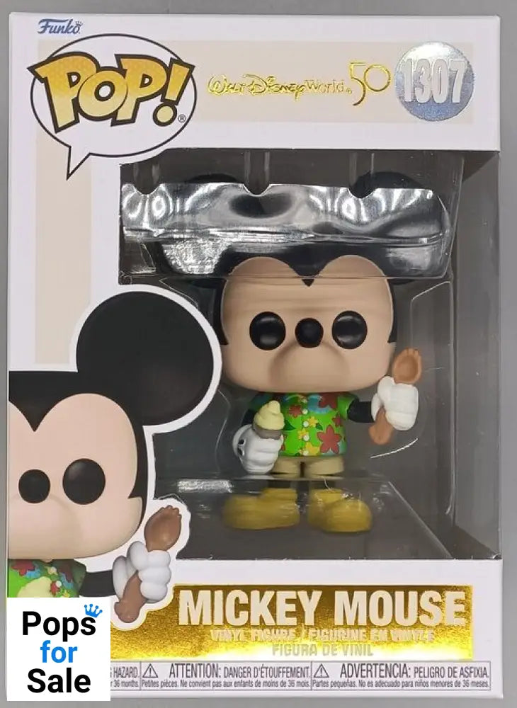 #1307 Mickey Mouse (Aloha) - Disney - Brand New Funko POP in Protector