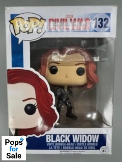 #132 Black Widow - Marvel Captain America Civil War Box Damaged Funko POP - PopsforSale.co.uk