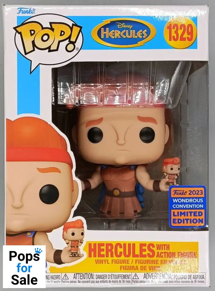 #1329 Hercules (with Action Figure) Disney - 2023 Con Box Damaged Funko POP - PopsforSale.co.uk