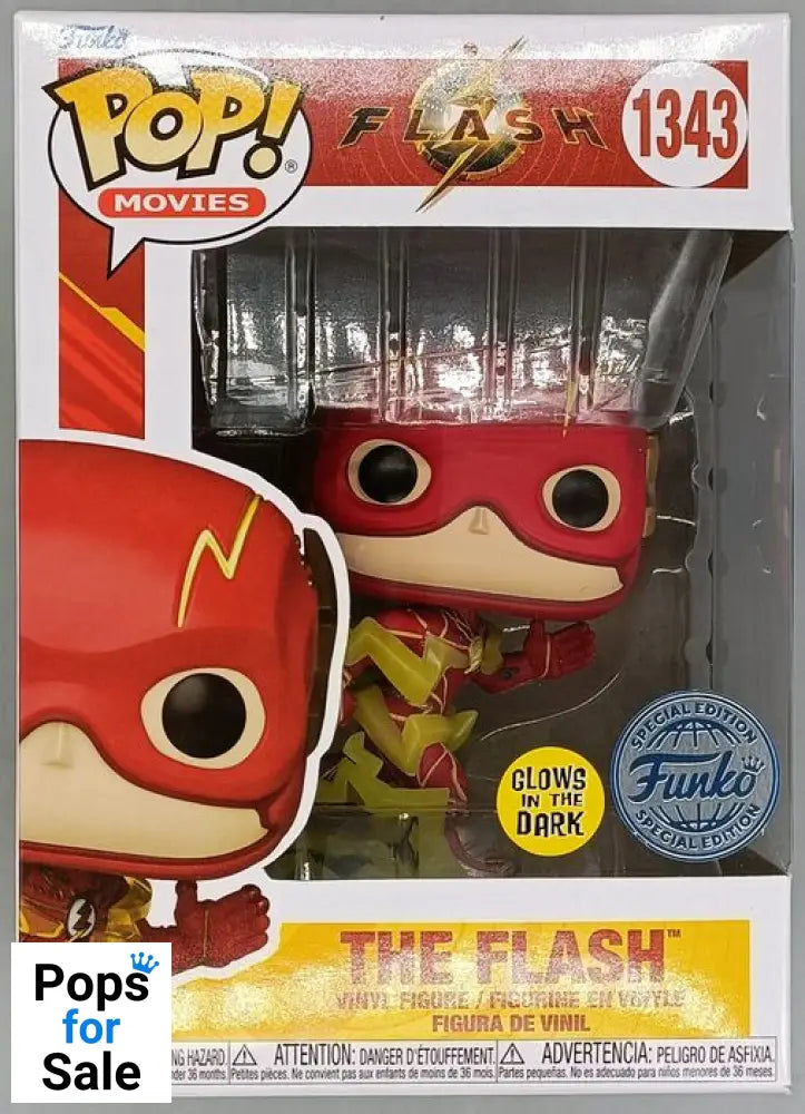 #1343 The Flash (Running) Glow - DC The Flash Funko POP - PopsforSale.co.uk