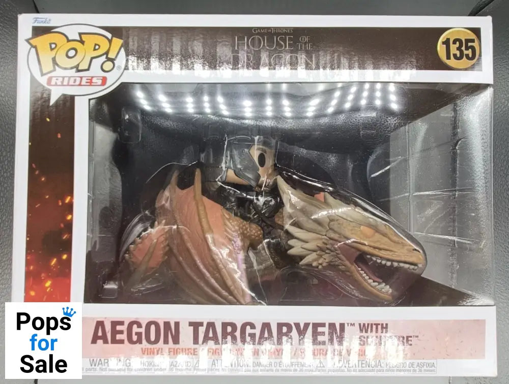 135 Aegon Targaryen with Sunfyre - Rides House of the Dragon Funko POP - Brand New