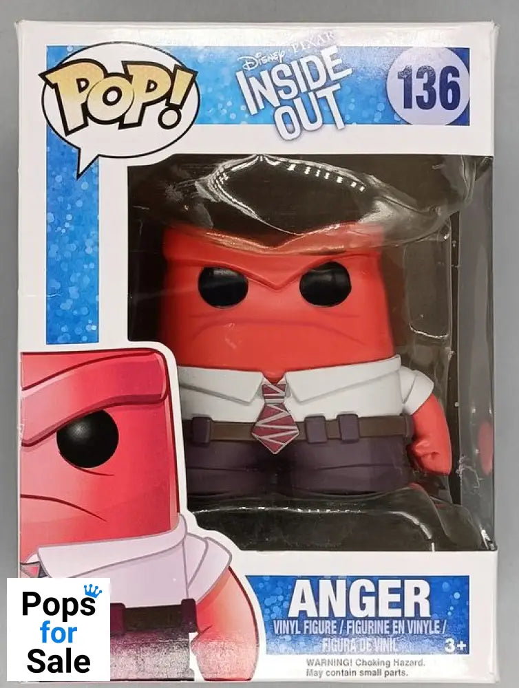 #136 Anger - Disney Inside Out - Box Damaged Funko POP - PopsforSale.co.uk