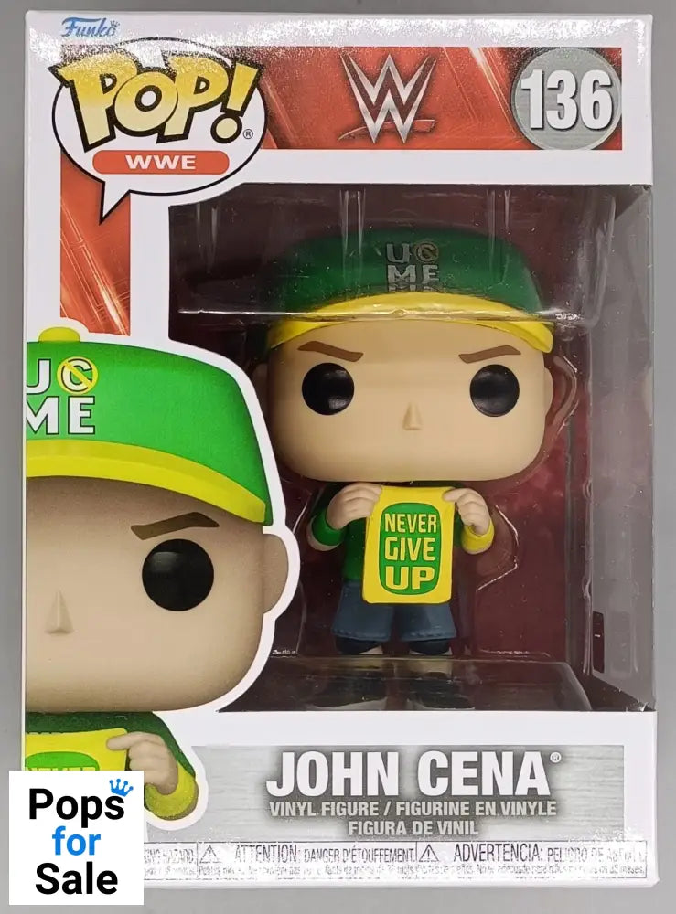 136 John Cena (Never Give Up) - WWE Funko POP - Brand New