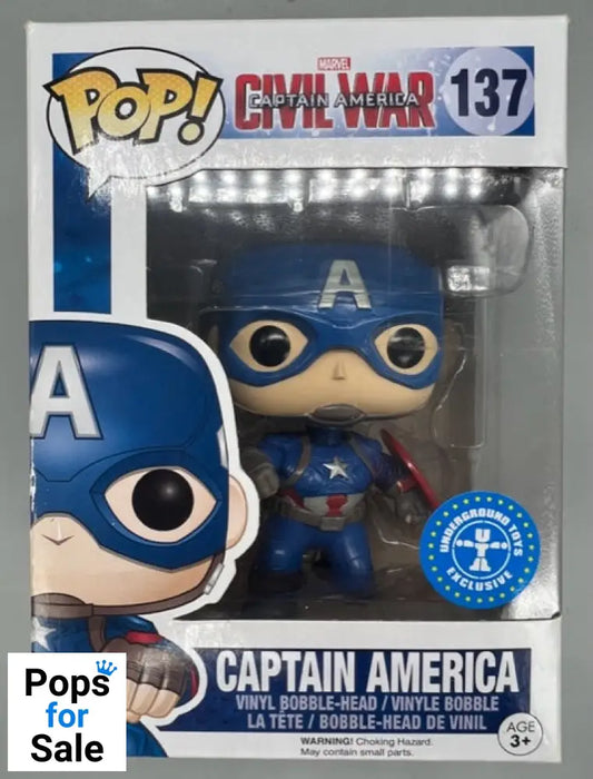 #137 Captain America (Action Pose) Marvel - Civil War Box Damaged Funko POP