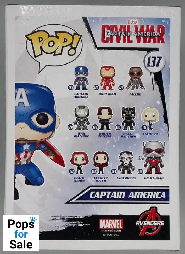 #137 Captain America (Action Pose) Marvel - Civil War Funko POP