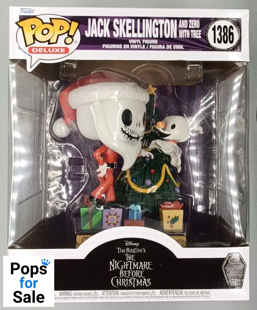 1386 Jack Skellington and Zero w/Tree - Deluxe Disney TNBC Funko POP - Brand New