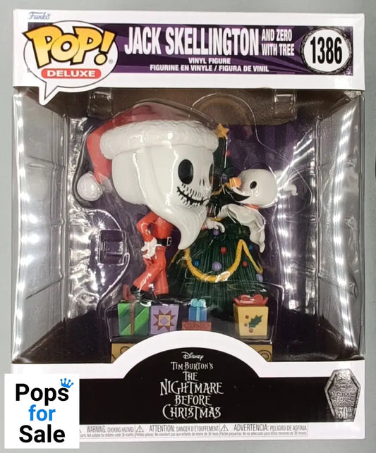 1386 Jack Skellington and Zero w/Tree - Deluxe Disney TNBC Funko POP - Brand New