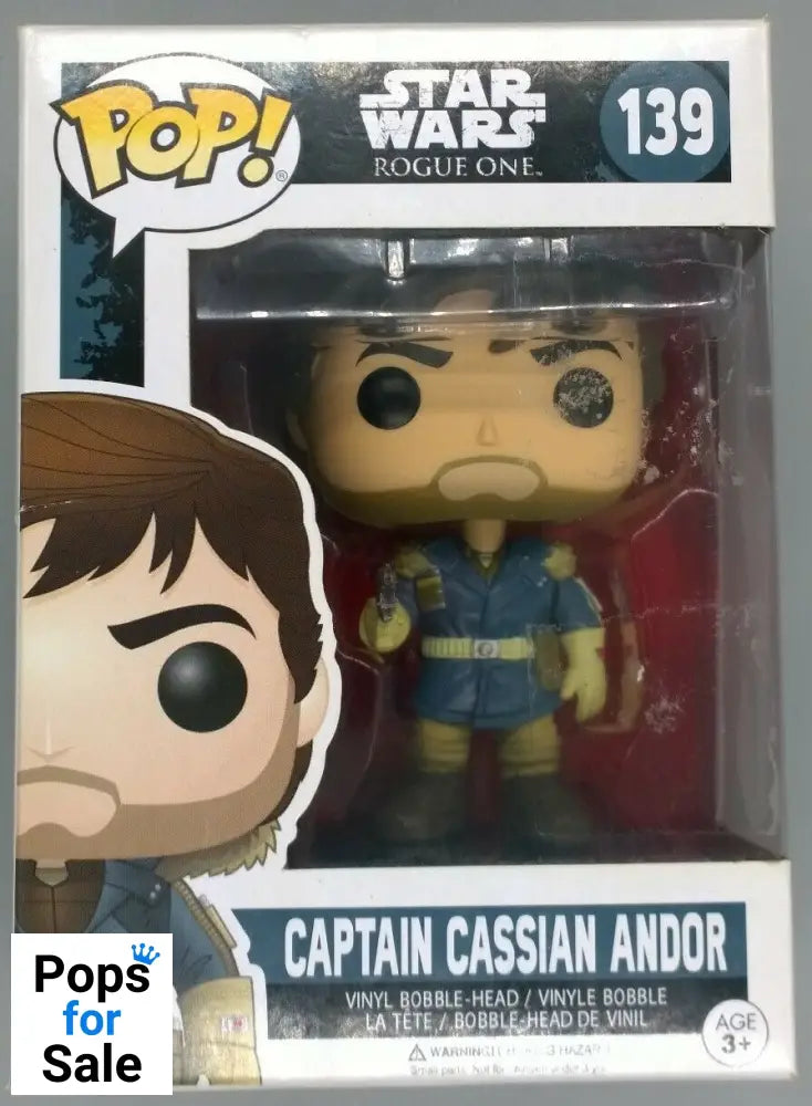 #139 Captain Cassian Andor Star Wars Rogue One Box Damaged Funko POP - PopsforSale.co.uk