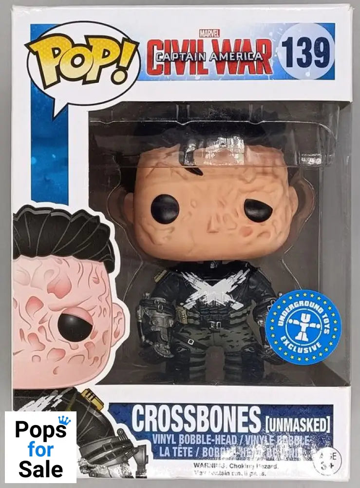 #139 Crossbones (Unmasked) Marvel Captain America Box Damaged Funko POP - PopsforSale.co.uk