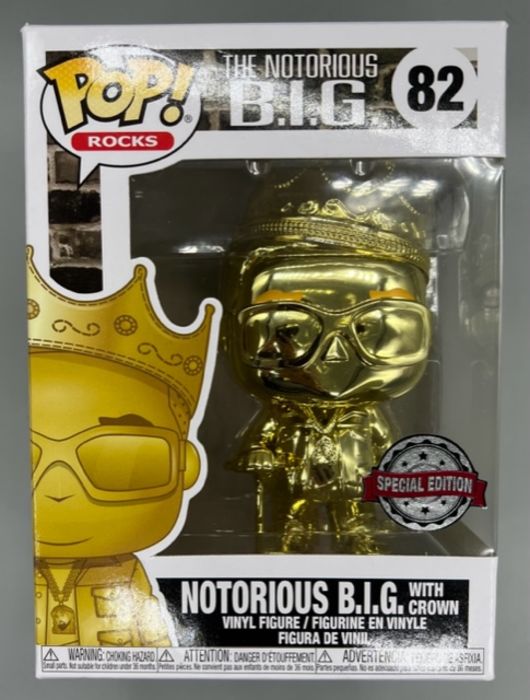 #82 Notorious B.I.G. (with Crown- Gold) - Chrome Funko POP