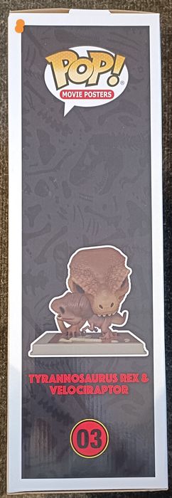 03 Tyrannosaurus Rex & Velociraptor Poster - Jurassic Park Funko POP - Box Damaged