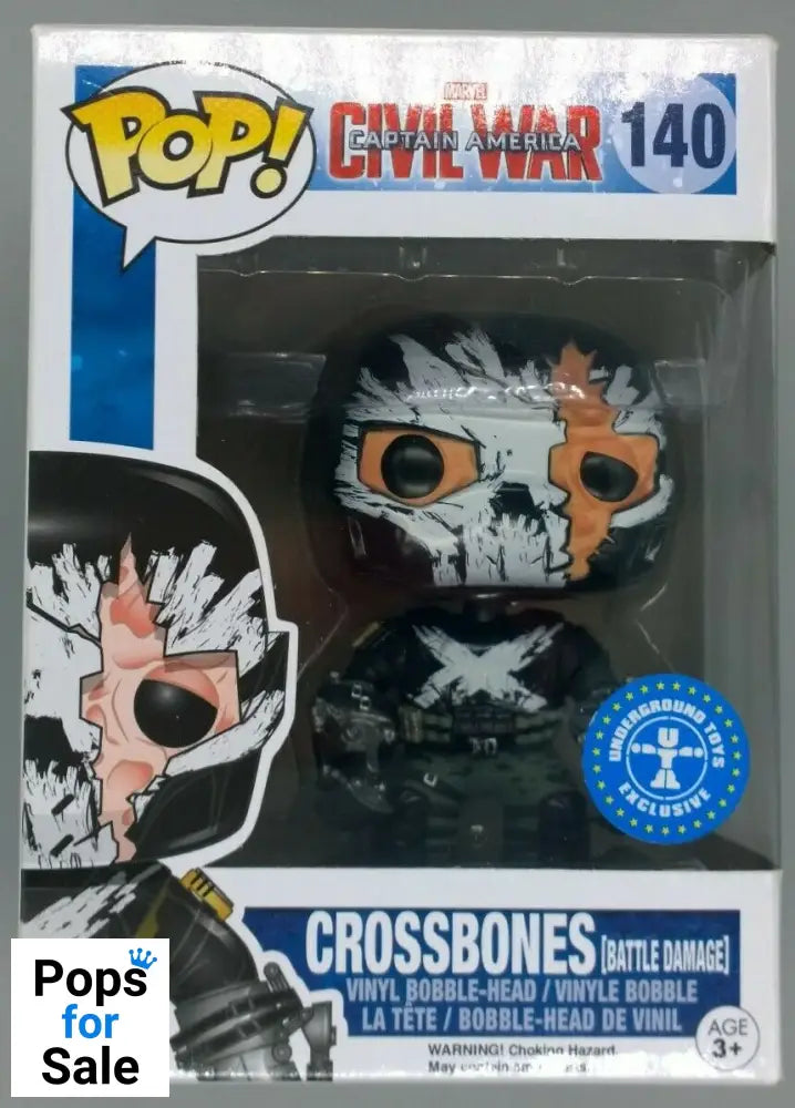 #140 Crossbones (Battle Damage) Marvel Captain America Civil Funko POP - PopsforSale.co.uk