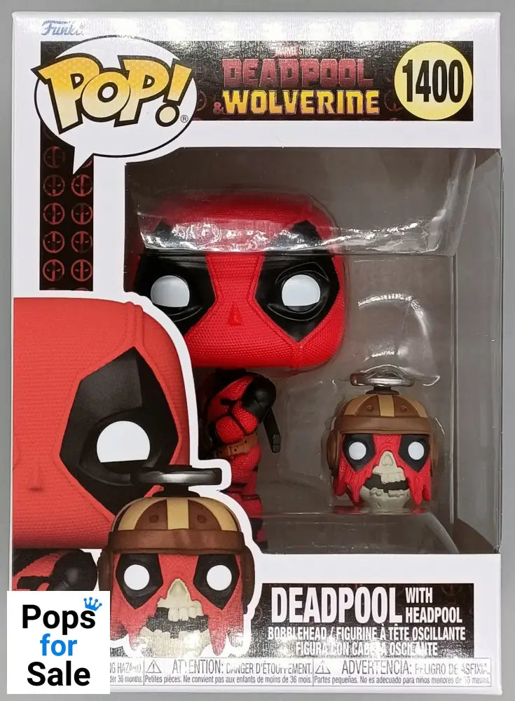 1400 Deadpool w/Headpool - Marvel Deadpool 3 Wolverine Funko POP - Brand New