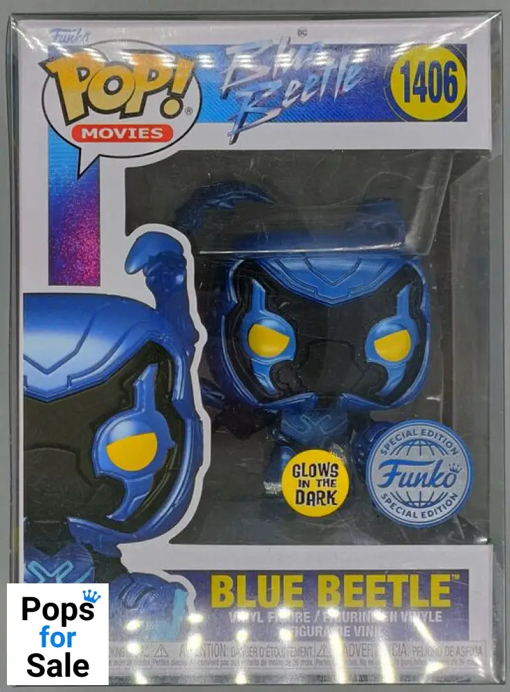 #1406 Blue Beetle (Glow) - DC Blue Beetle Funko POP - PopsforSale.co.uk