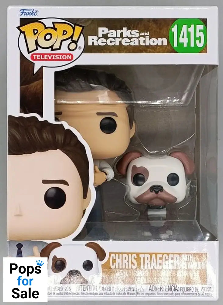 1415 Chris Traeger w/Champion - Parks and Recreation 15th Anniversary New Funko POP