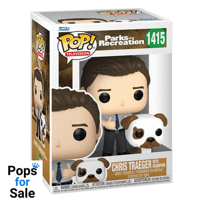 1415 Chris Traeger w/Champion - Parks and Recreation 15th Anniversary New Funko POP