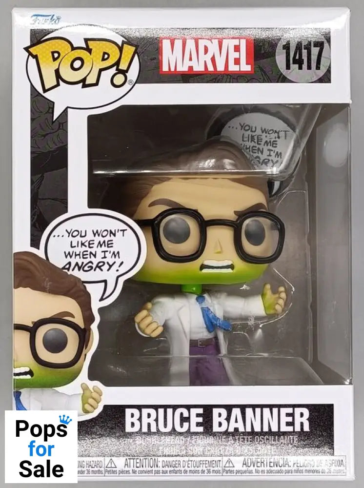 1417 Bruce Banner (You Wont Like Me When I'm Angry) Marvel Funko POP - Brand New