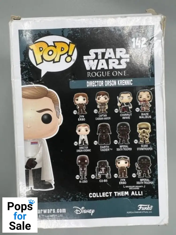 #142 Director Orson Krennic - Star Wars Rogue One Box Damaged Funko POP - PopsforSale.co.uk