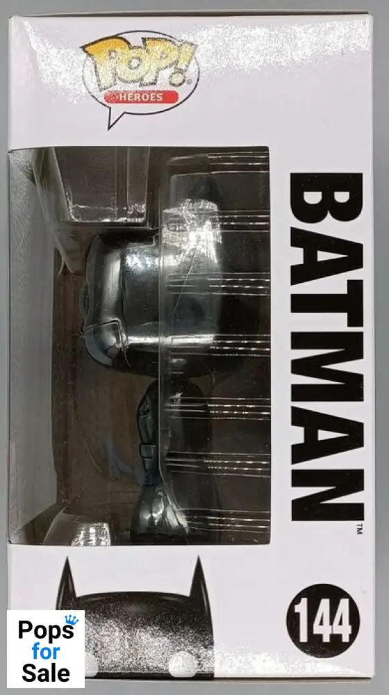 #144 Batman (Black) Chrome - DC - 2017 Con Exc Funko POP
