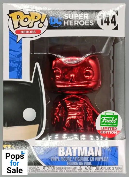 #144 Batman (Red) - Chrome - DC Super Heroes Funko POP - PopsforSale.co.uk