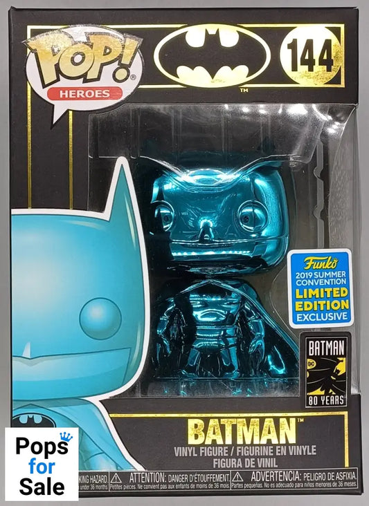 #144 Batman (Teal) - Chrome - DC - 2019 Con - Box Damaged Funko POP - PopsforSale.co.uk