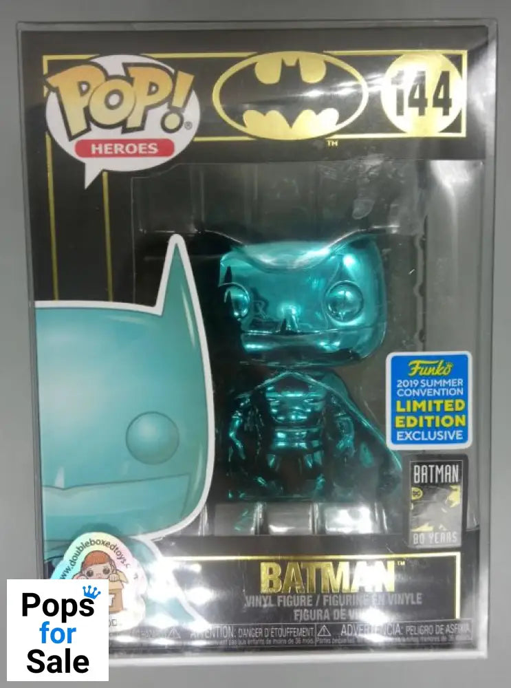 144 Batman (Teal) - Chrome - DC - 2019 Con Funko POP