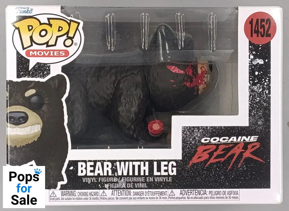 1452 Bear with Leg Movies - Cocaine Bear - Horror - Funko POP - Box Damaged