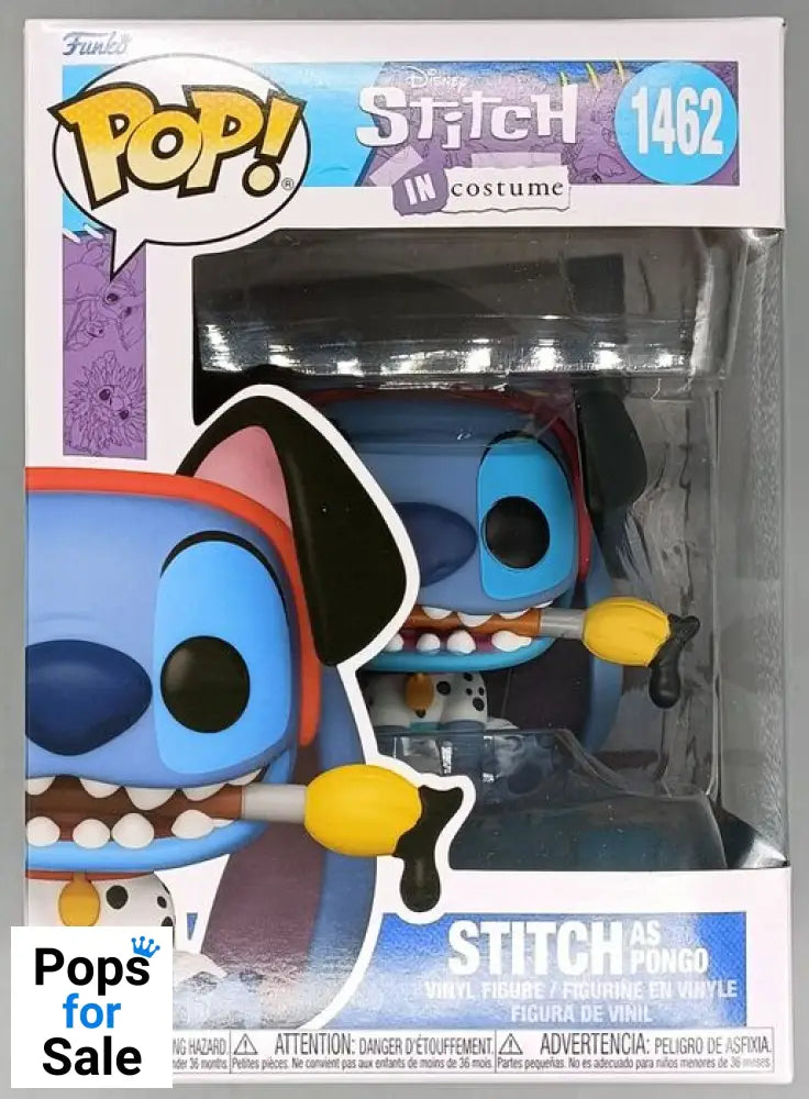 #1462 Stitch (as Pongo) Disney Lilo & Stitch 101 Dalmations Funko POP 