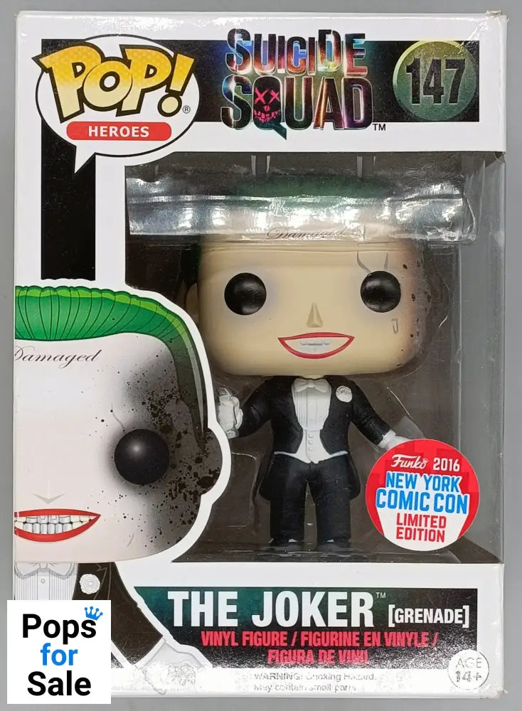 #147 The Joker (Grenade) - Suicide Squad - 2016 Con - Box Damaged Funko POP