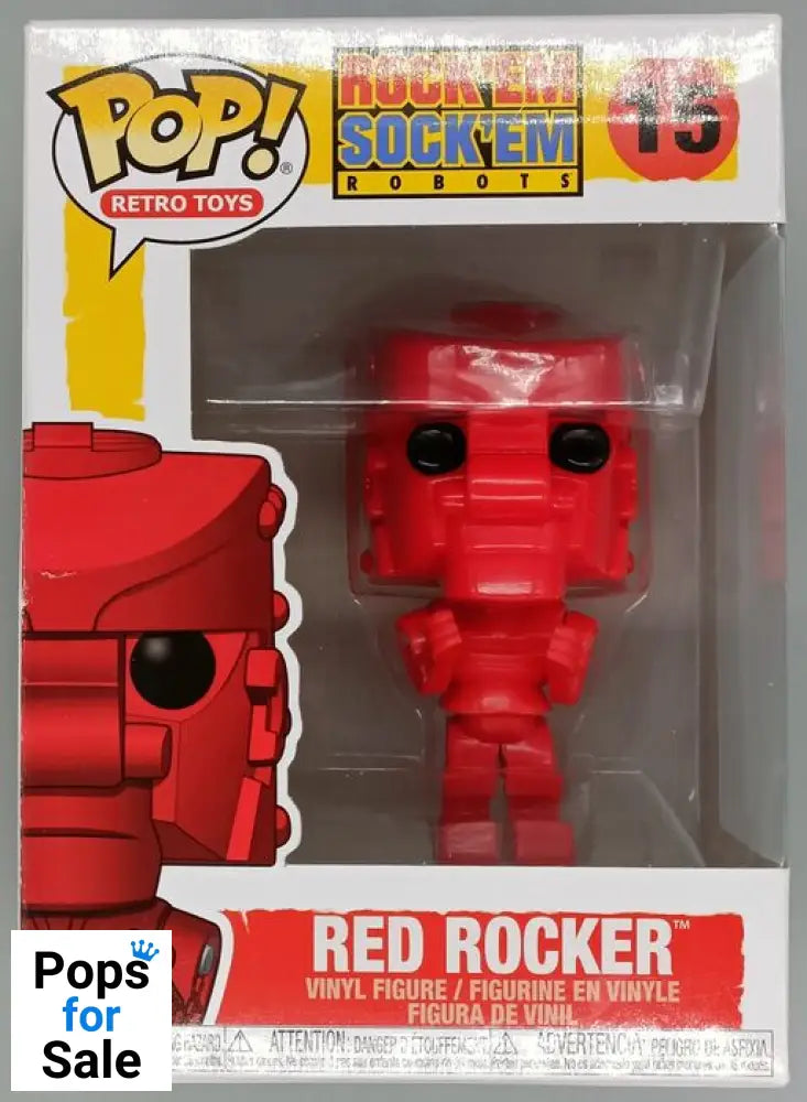 #15 Red Rocker - RockEmSockEm Robot (Red) Retro Toys Box Damaged Funko POP - PopsforSale.co.uk