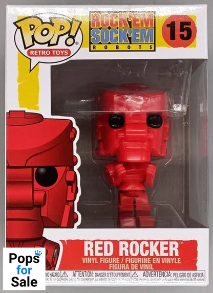 #15 Red Rocker - RockEmSockEm Robot (Red) Retro Toys Box Damaged Funko POP - PopsforSale.co.uk