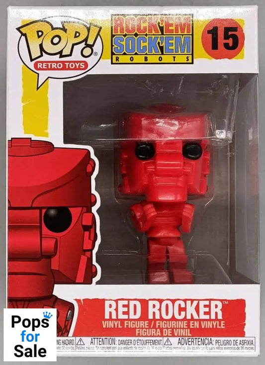 #15 Red Rocker - RockEmSockEm Robot (Red) Retro Toys Box Damaged Funko POP - PopsforSale.co.uk